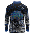 North Melbourne Kangaroos Long Sleeve Polo Shirt Urban Graffiti Street Art - Bold Abstract Spray Paint