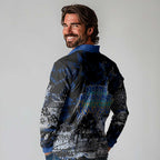 North Melbourne Kangaroos Long Sleeve Polo Shirt Urban Graffiti Street Art - Bold Abstract Spray Paint
