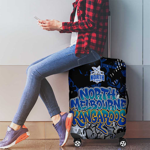 North Melbourne Kangaroos Luggage Cover Urban Graffiti Street Art - Bold Abstract Spray Paint