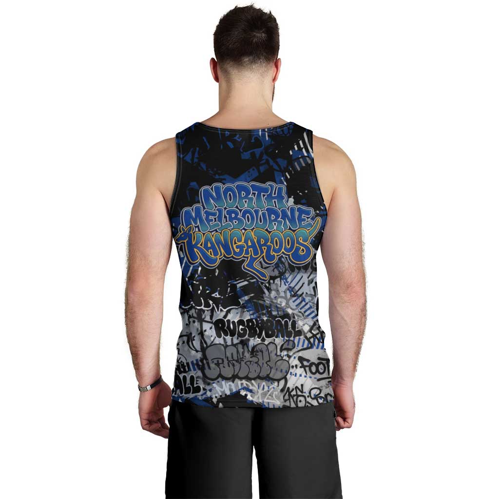 North Melbourne Kangaroos Men Tank Top Urban Graffiti Street Art - Bold Abstract Spray Paint