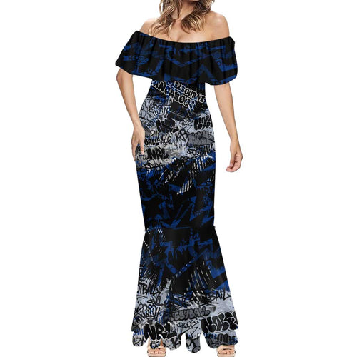 North Melbourne Kangaroos Mermaid Dress Urban Graffiti Street Art - Bold Abstract Spray Paint