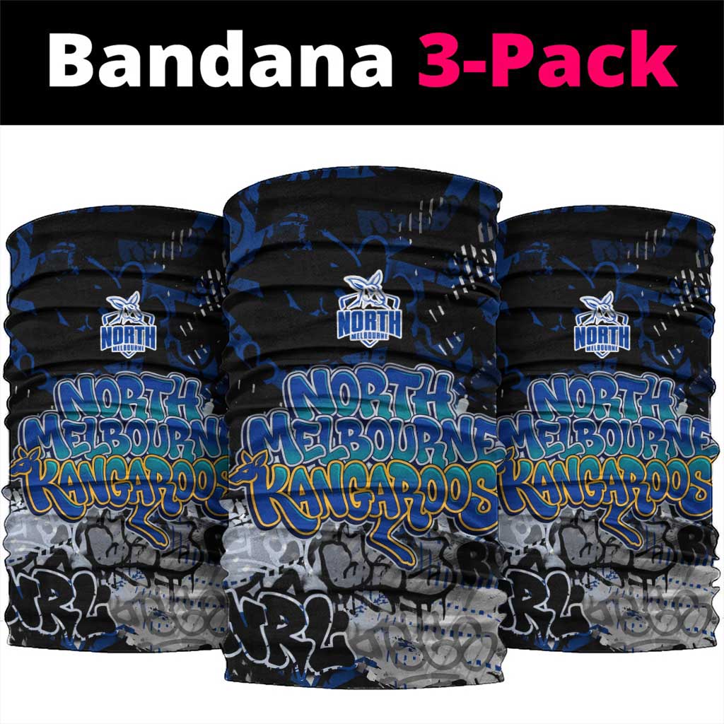 North Melbourne Kangaroos Neck Gaiter Urban Graffiti Street Art - Bold Abstract Spray Paint