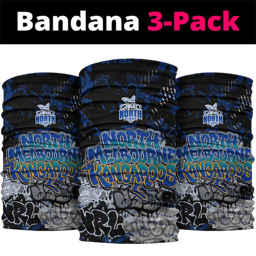 North Melbourne Kangaroos Neck Gaiter Urban Graffiti Street Art - Bold Abstract Spray Paint