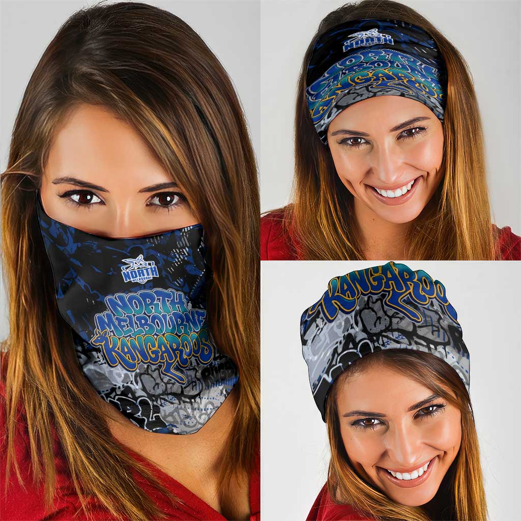 North Melbourne Kangaroos Neck Gaiter Urban Graffiti Street Art - Bold Abstract Spray Paint