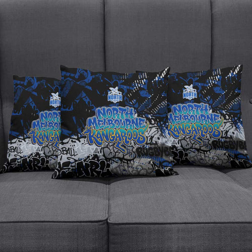 North Melbourne Kangaroos Pillow Cover Urban Graffiti Street Art - Bold Abstract Spray Paint