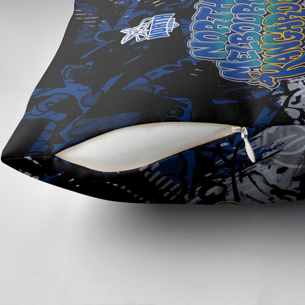 North Melbourne Kangaroos Pillow Cover Urban Graffiti Street Art - Bold Abstract Spray Paint