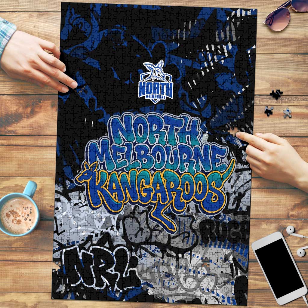 North Melbourne Kangaroos Puzzle Urban Graffiti Street Art - Bold Abstract Spray Paint