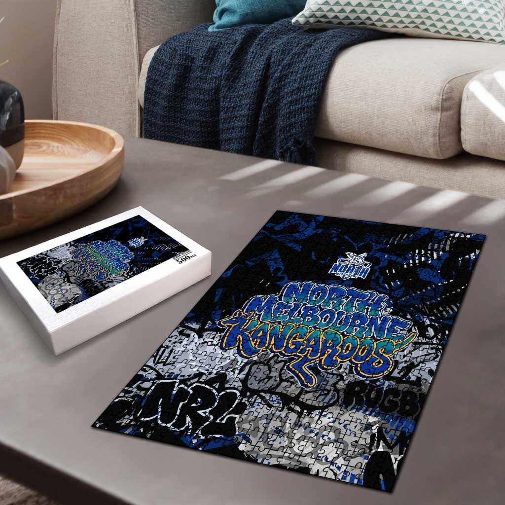 North Melbourne Kangaroos Puzzle Urban Graffiti Street Art - Bold Abstract Spray Paint