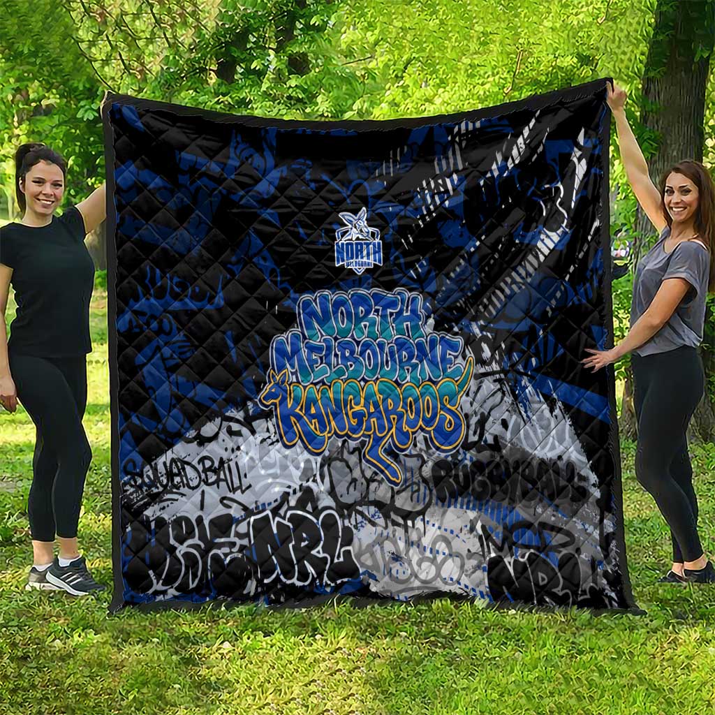 North Melbourne Kangaroos Quilt Urban Graffiti Street Art - Bold Abstract Spray Paint