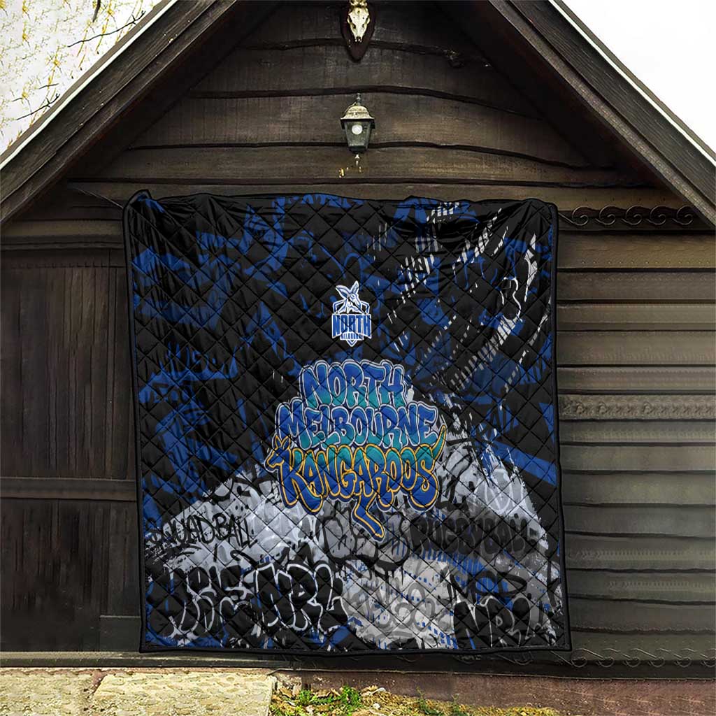 North Melbourne Kangaroos Quilt Urban Graffiti Street Art - Bold Abstract Spray Paint