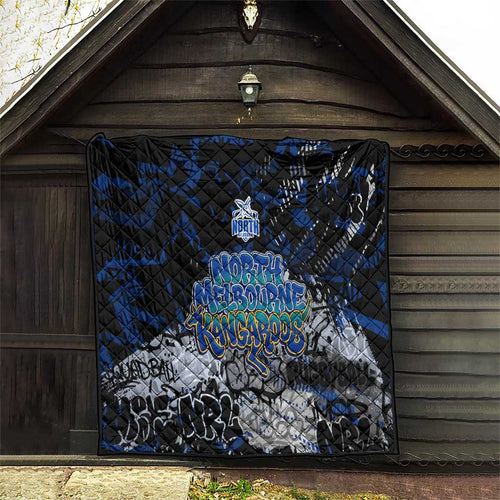 North Melbourne Kangaroos Quilt Urban Graffiti Street Art - Bold Abstract Spray Paint