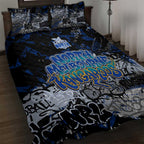 North Melbourne Kangaroos Quilt Bed Set Urban Graffiti Street Art - Bold Abstract Spray Paint