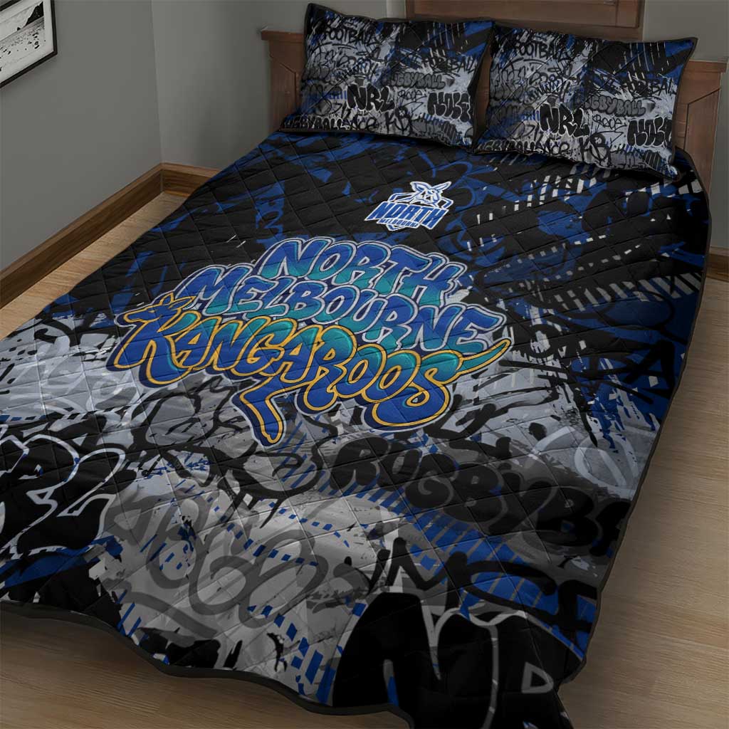 North Melbourne Kangaroos Quilt Bed Set Urban Graffiti Street Art - Bold Abstract Spray Paint