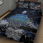 North Melbourne Kangaroos Quilt Bed Set Urban Graffiti Street Art - Bold Abstract Spray Paint