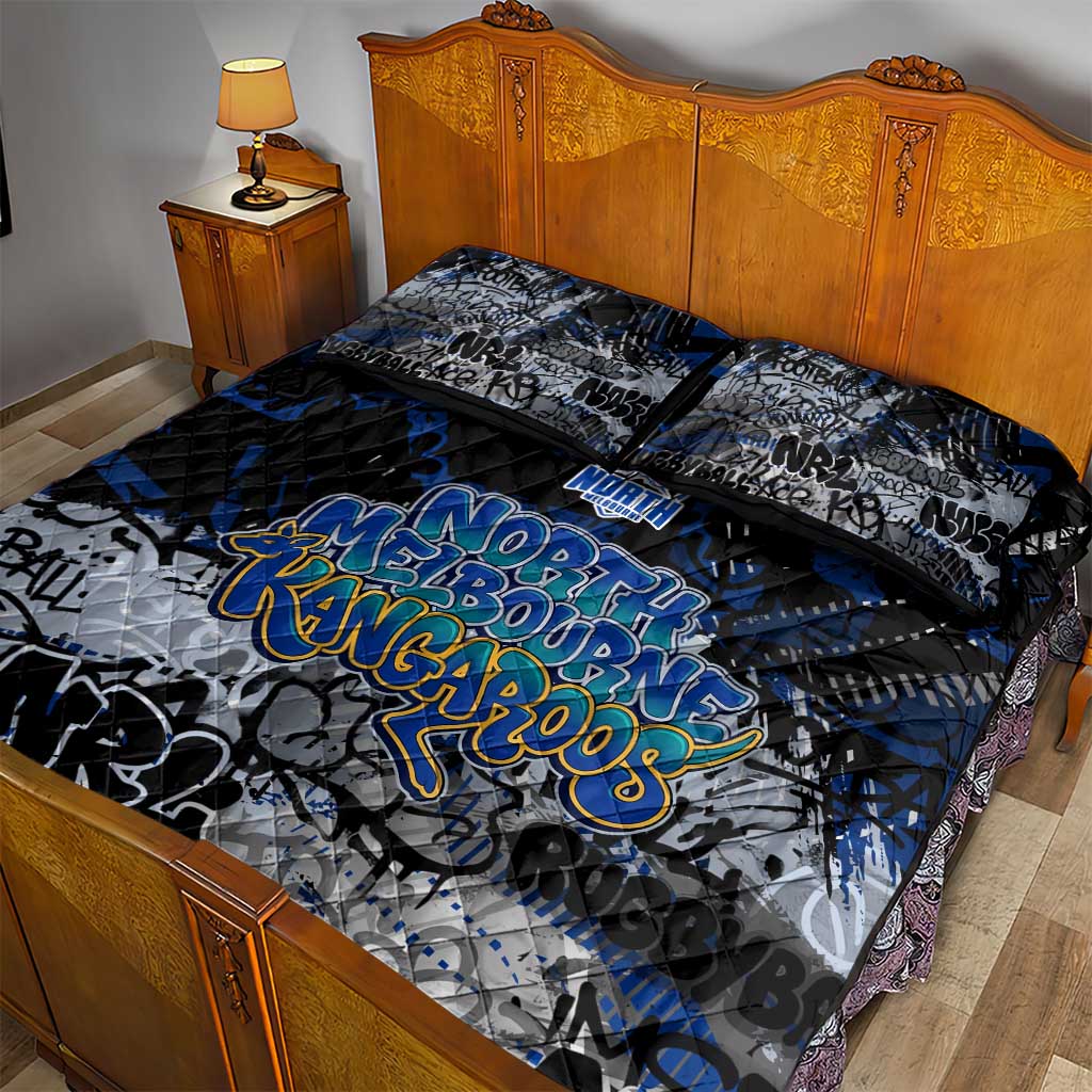North Melbourne Kangaroos Quilt Bed Set Urban Graffiti Street Art - Bold Abstract Spray Paint