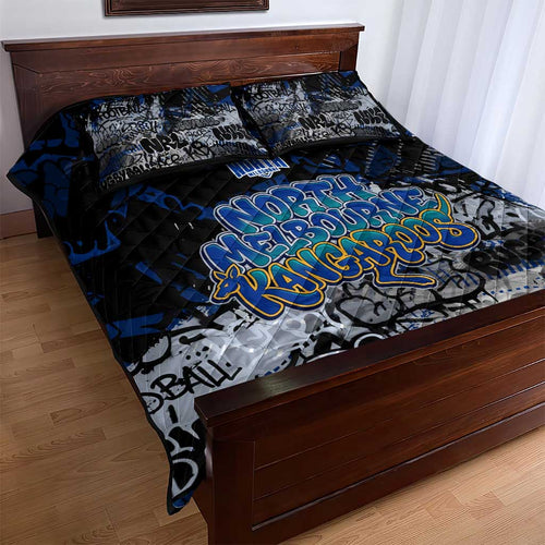 North Melbourne Kangaroos Quilt Bed Set Urban Graffiti Street Art - Bold Abstract Spray Paint