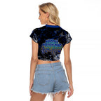 North Melbourne Kangaroos Raglan Cropped T Shirt Urban Graffiti Street Art - Bold Abstract Spray Paint