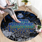 North Melbourne Kangaroos Round Carpet Urban Graffiti Street Art - Bold Abstract Spray Paint