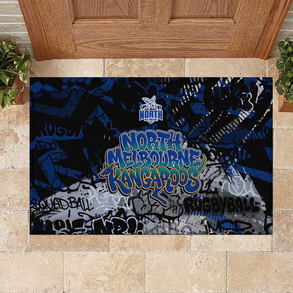 North Melbourne Kangaroos Rubber Doormat Urban Graffiti Street Art - Bold Abstract Spray Paint