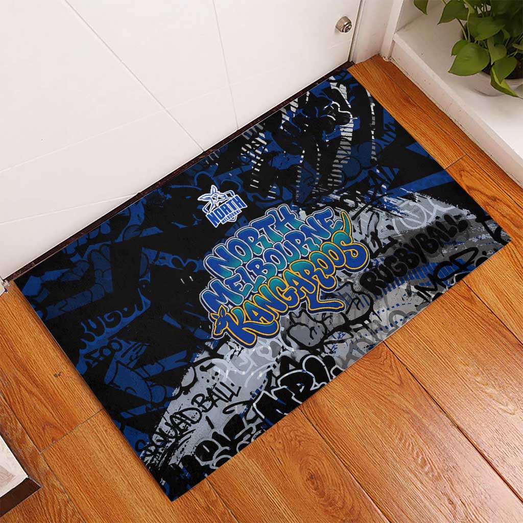 North Melbourne Kangaroos Rubber Doormat Urban Graffiti Street Art - Bold Abstract Spray Paint