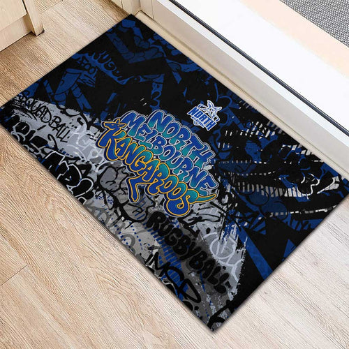 North Melbourne Kangaroos Rubber Doormat Urban Graffiti Street Art - Bold Abstract Spray Paint
