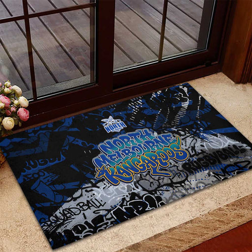 North Melbourne Kangaroos Rubber Doormat Urban Graffiti Street Art - Bold Abstract Spray Paint