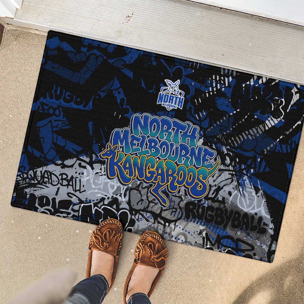 North Melbourne Kangaroos Rubber Doormat Urban Graffiti Street Art - Bold Abstract Spray Paint