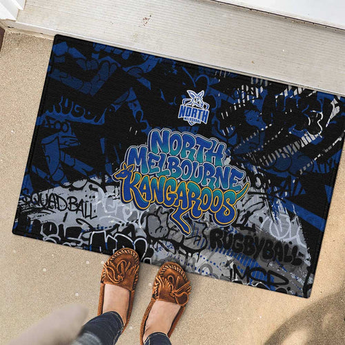 North Melbourne Kangaroos Rubber Doormat Urban Graffiti Street Art - Bold Abstract Spray Paint