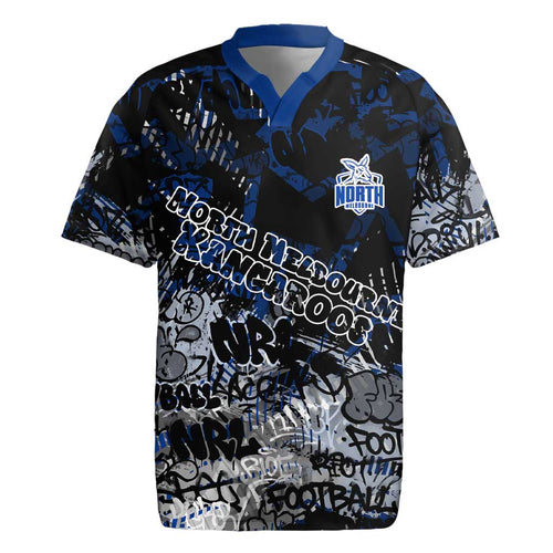 North Melbourne Kangaroos Rugby Jersey Urban Graffiti Street Art - Bold Abstract Spray Paint