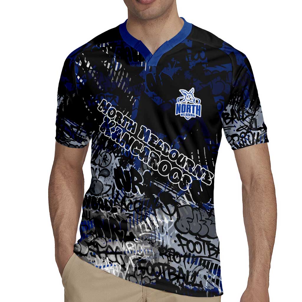 North Melbourne Kangaroos Rugby Jersey Urban Graffiti Street Art - Bold Abstract Spray Paint