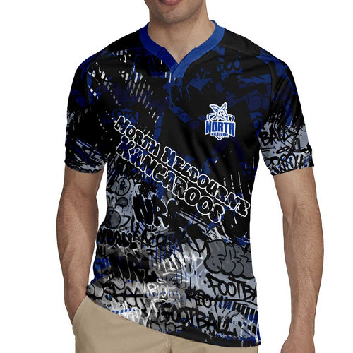 North Melbourne Kangaroos Rugby Jersey Urban Graffiti Street Art - Bold Abstract Spray Paint