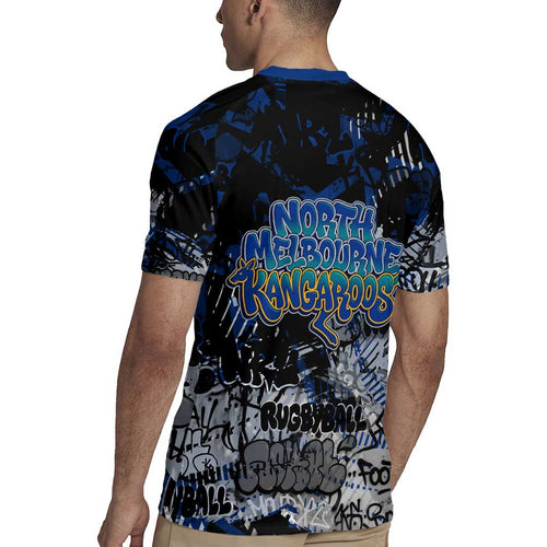 North Melbourne Kangaroos Rugby Jersey Urban Graffiti Street Art - Bold Abstract Spray Paint