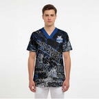 North Melbourne Kangaroos Scrub Top Urban Graffiti Street Art - Bold Abstract Spray Paint