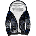 North Melbourne Kangaroos Sherpa Hoodie Urban Graffiti Street Art - Bold Abstract Spray Paint