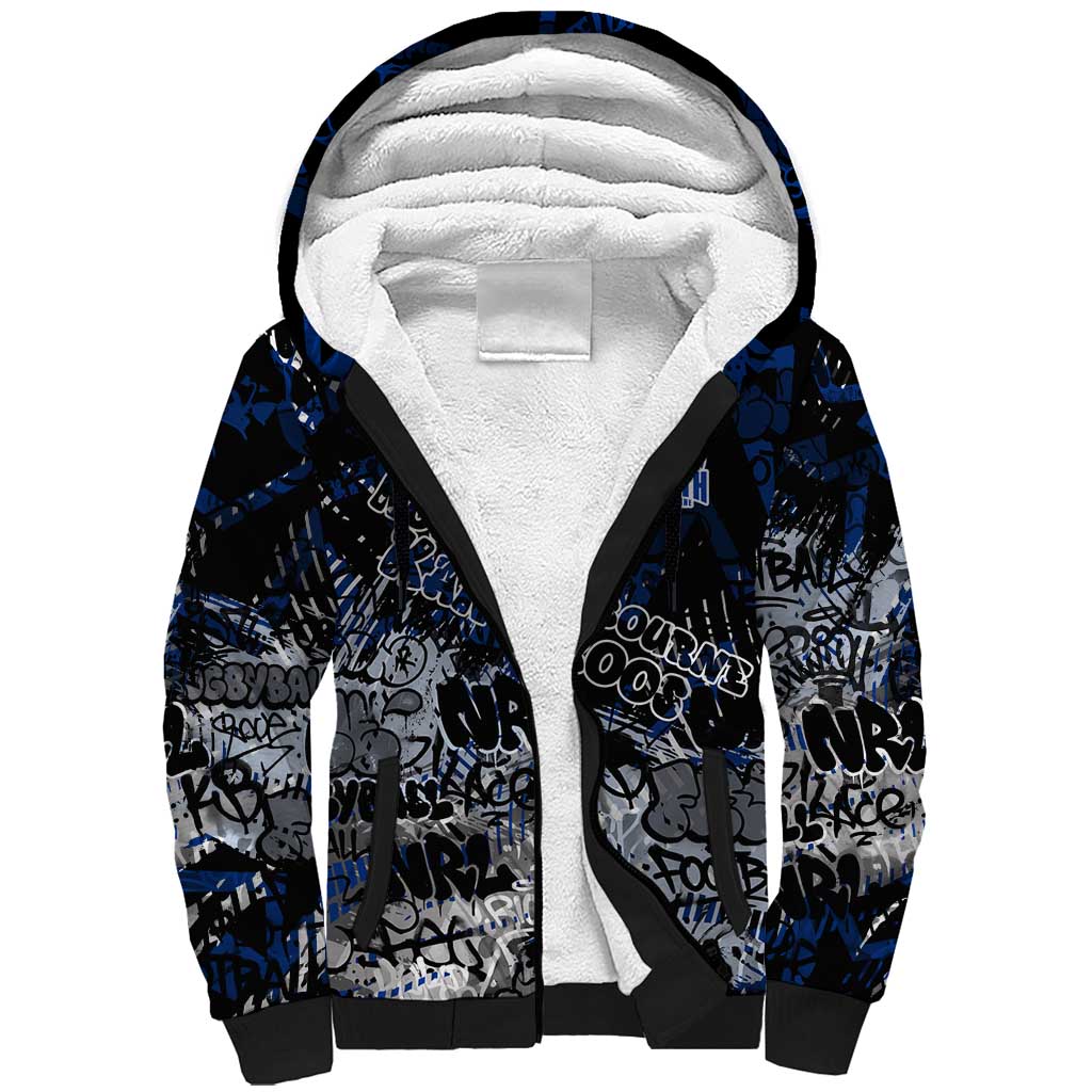 North Melbourne Kangaroos Sherpa Hoodie Urban Graffiti Street Art - Bold Abstract Spray Paint