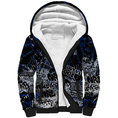 North Melbourne Kangaroos Sherpa Hoodie Urban Graffiti Street Art - Bold Abstract Spray Paint