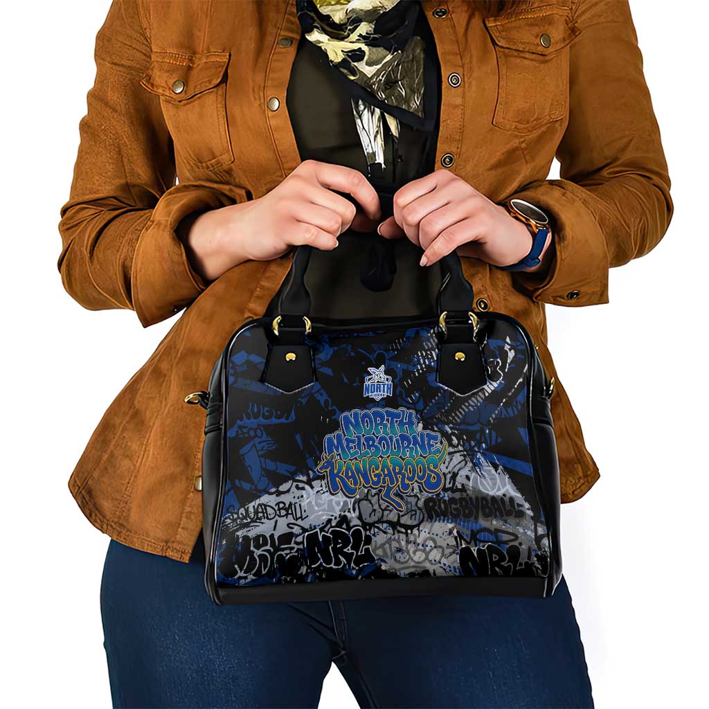 North Melbourne Kangaroos Shoulder Handbag Urban Graffiti Street Art - Bold Abstract Spray Paint