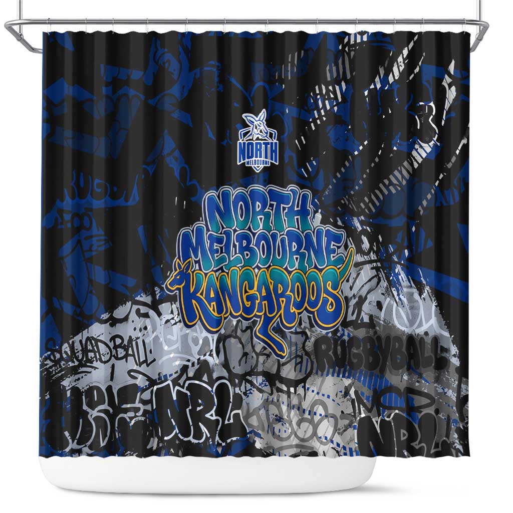 North Melbourne Kangaroos Shower Curtain Urban Graffiti Street Art - Bold Abstract Spray Paint