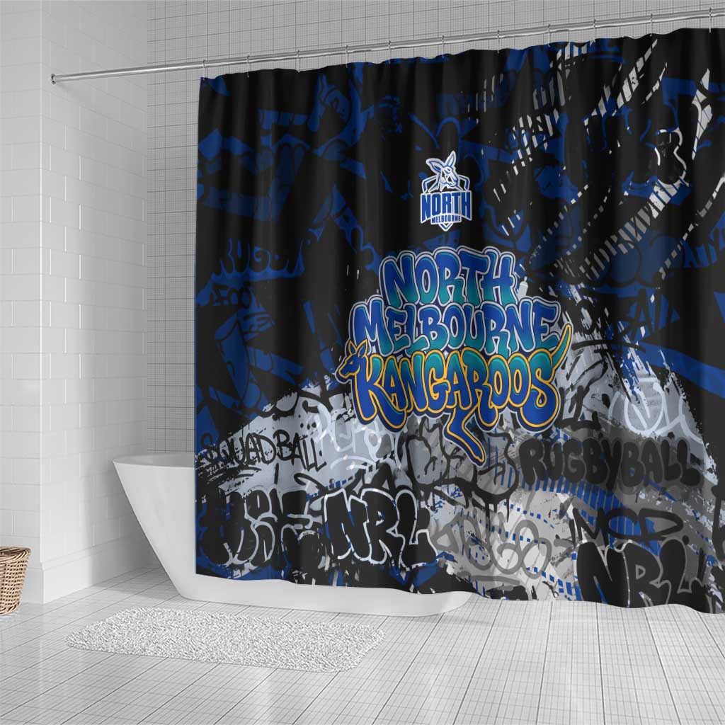 North Melbourne Kangaroos Shower Curtain Urban Graffiti Street Art - Bold Abstract Spray Paint