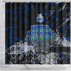 North Melbourne Kangaroos Shower Curtain Urban Graffiti Street Art - Bold Abstract Spray Paint