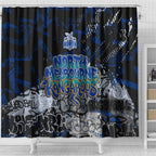 North Melbourne Kangaroos Shower Curtain Urban Graffiti Street Art - Bold Abstract Spray Paint