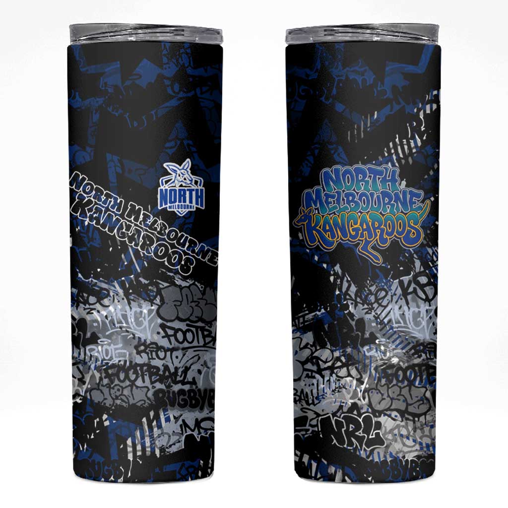 North Melbourne Kangaroos Skinny Tumbler Urban Graffiti Street Art - Bold Abstract Spray Paint