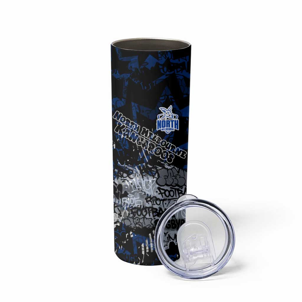North Melbourne Kangaroos Skinny Tumbler Urban Graffiti Street Art - Bold Abstract Spray Paint