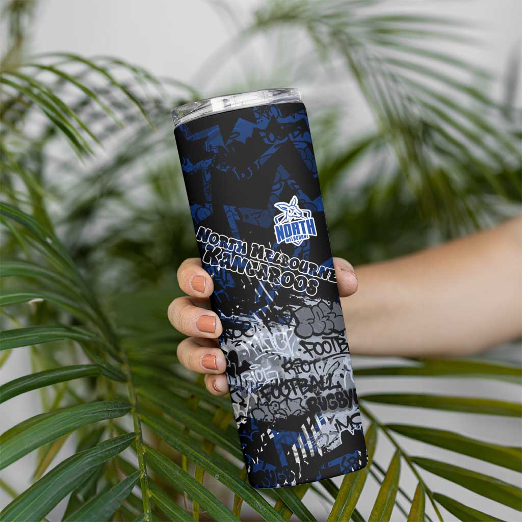 North Melbourne Kangaroos Skinny Tumbler Urban Graffiti Street Art - Bold Abstract Spray Paint