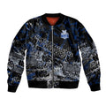 North Melbourne Kangaroos Sleeve Zip Bomber Jacket Urban Graffiti Street Art - Bold Abstract Spray Paint