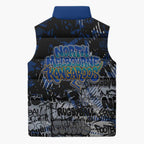 North Melbourne Kangaroos Sleeveless Puffer Jacket Urban Graffiti Street Art - Bold Abstract Spray Paint