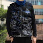 North Melbourne Kangaroos Sleeveless Puffer Jacket Urban Graffiti Street Art - Bold Abstract Spray Paint