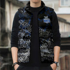 North Melbourne Kangaroos Sleeveless Puffer Jacket Urban Graffiti Street Art - Bold Abstract Spray Paint