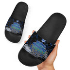 North Melbourne Kangaroos Slide Sandals Urban Graffiti Street Art - Bold Abstract Spray Paint