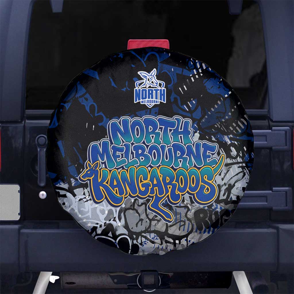 North Melbourne Kangaroos Spare Tire Cover Urban Graffiti Street Art - Bold Abstract Spray Paint